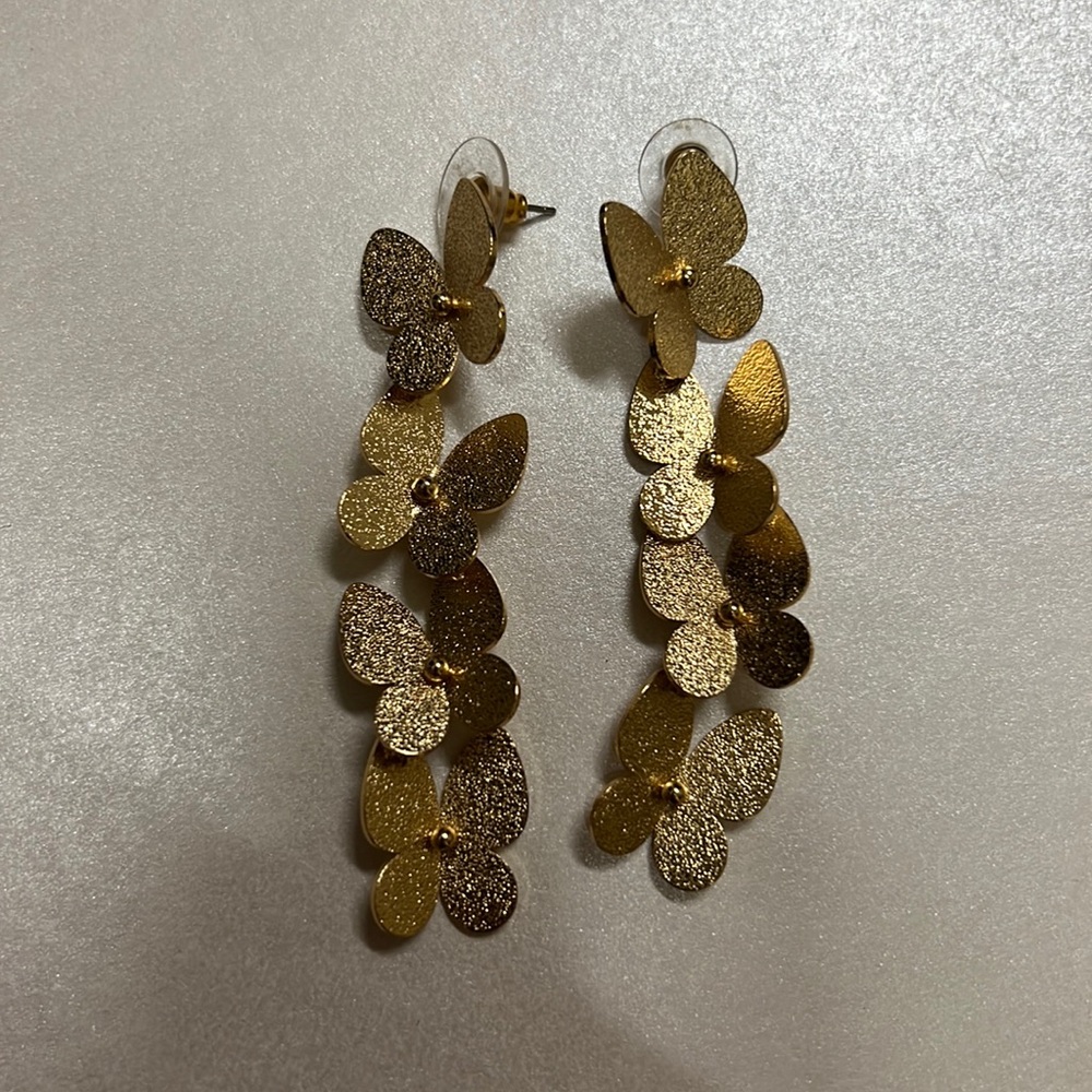 Gold butterfly earrings